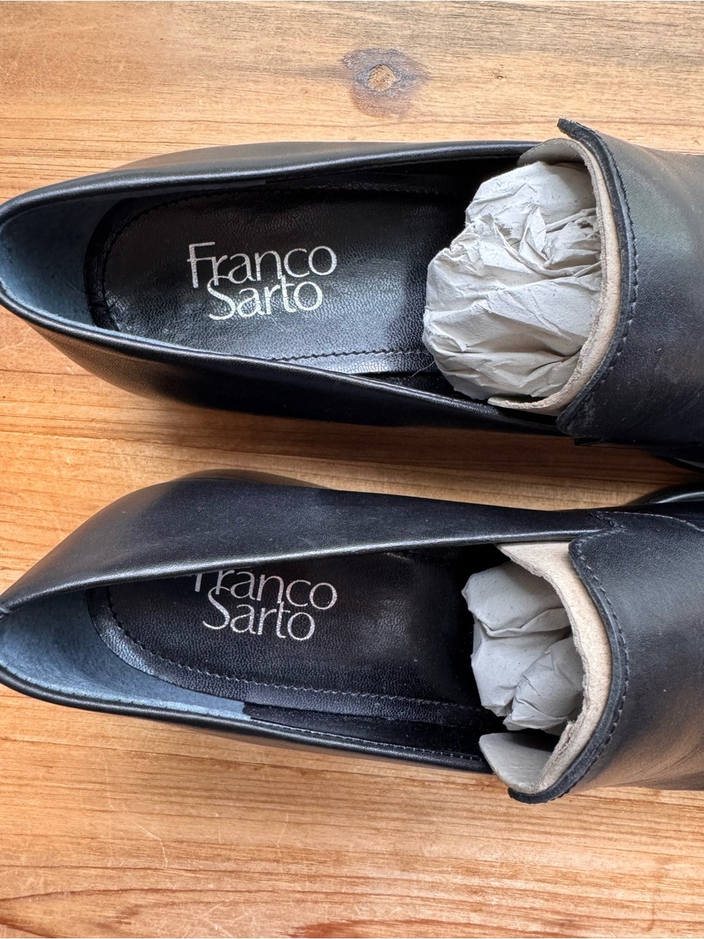 NEW Franco Sarto Bocca Flex Black Leather Loafers Shoes Size 9 - Picture 4 of 8